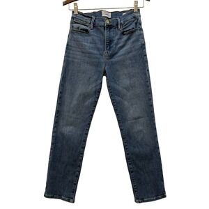 Frame Le High Straight Ankle Jeans Bestia Wash Medium Blue Women's Size 27